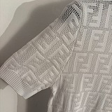 Fendi FF Open-Work Knit T-Shirt