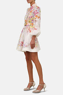 Zimmermann Natura Buttoned Mini Dress Kaleidoscope Garden