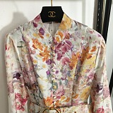 Natura Floral Linen Midi Dress