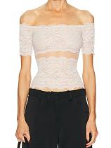 Women's Off The Shoulder Sheer Lace Top