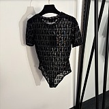Fendi FF Tulle Bodysuit & Pleated Skirt