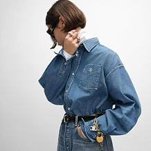Celine Cropped Shirt in Denim