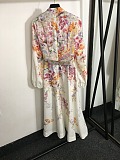 Natura Floral Linen Midi Dress
