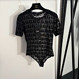 Fendi FF Tulle Bodysuit & Pleated Skirt