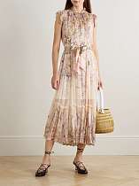 Zimmermann Rebellion Tie-detailed Ruffled Printed Chiffon Maxi Dress