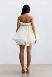 Strapless Braided Trim Organza Mini Dress