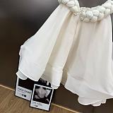 Strapless Braided Trim Organza Mini Dress