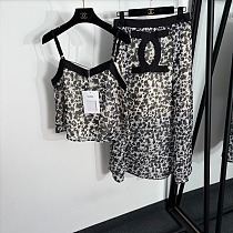 Chanel Camisole and Midi Skirt Printed Silk Set