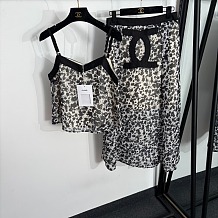 Chanel Camisole and Midi Skirt Printed Silk Set