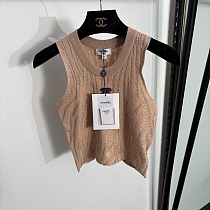 Chanel Cable-Knit Cropped Tank Top