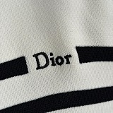 Dior Striped Single-button Knit Cardigan