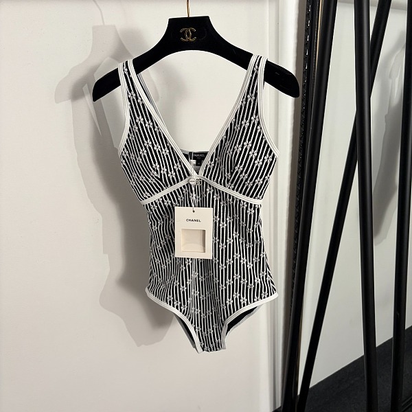 Chanel Monogram Jacquard One-Piece Swimsuit