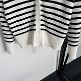 Dior Striped Single-button Knit Cardigan
