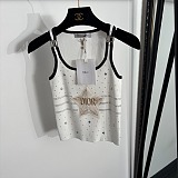 Dior Star Rhinestone Camisole with Metal Buckles