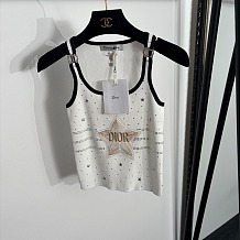 Dior Star Rhinestone Camisole with Metal Buckles