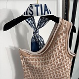 Dior Oblique Asymmetric One-Shoulder Top with Twilly Scarf