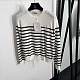 Dior Striped Pointelle Knit Long-Sleeve Sweater