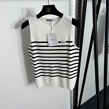 Dior Striped Knit Sleeveless Vest