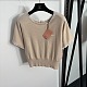 Miu Miu Knit Top with Lace Trim