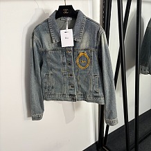 Dior Vintage Wash Denim Jacket with Embroidered Badge