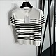 Dior Striped Knit Short-Sleeve Sweater