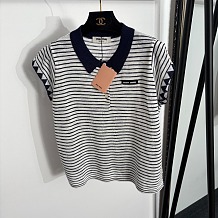 Miu Miu Striped Cotton Polo Shirt