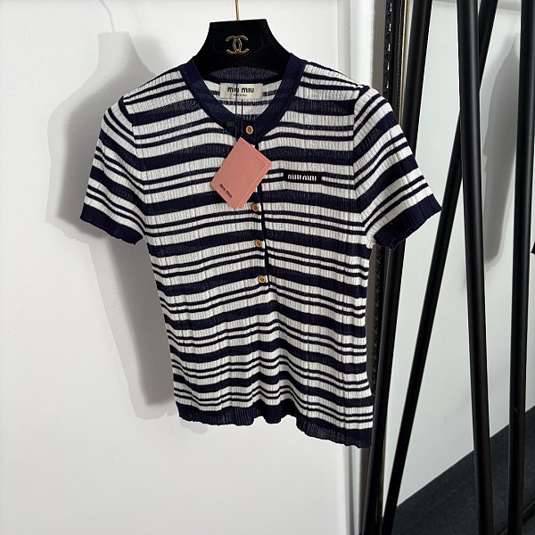 Miu Miu Striped Knit Top