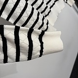 Dior Striped Pointelle Knit Long-Sleeve Sweater