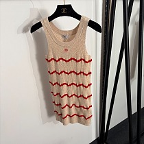 Chanel Wavy Stripe Knit Tank Top