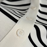 Dior Striped Single-button Knit Cardigan