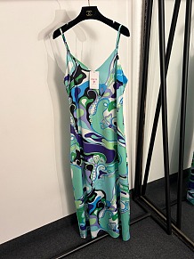 PUCCI Orchidee Print Silk Crêpe De Chine Long Slip Dress