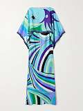 Pucci Layered Printed Silk-twill Maxi Dress