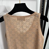Gucci Lurex Metallic GG Monogram Knit Vest