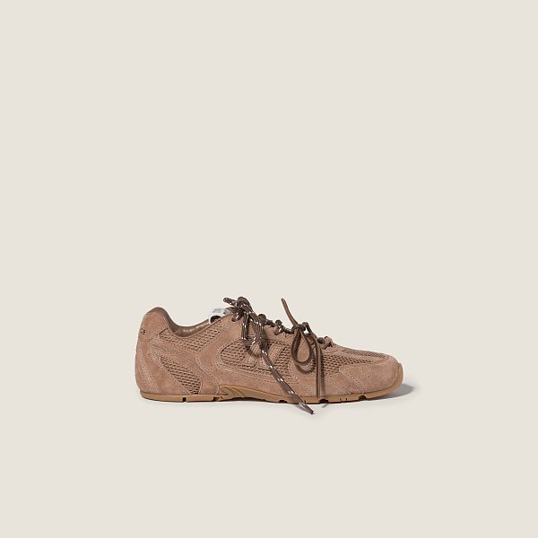 New Balance X Miu Miu 530 SL suede and mesh sneakers in Hazelnut