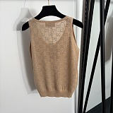 Gucci Lurex Metallic GG Monogram Knit Vest