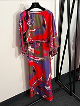 Pucci Orchidee Print Cape Maxi Dress