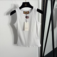 Gucci Web Stripe Logo Ribbed Tank Top