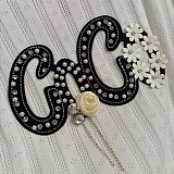 Gucci  3D Camellia & Pearl Embellished Short Sleeve Tee