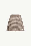 Moncler Vichy Cotton Blend Pleated Mini Skirt