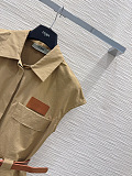 Fendi Sleeveless Trench Mini Dress in Camel