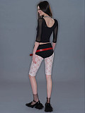 Mesh Lace Cropped Leggings in White
