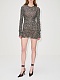 Saint Laurent Ruched Dress in Dotted Tulle