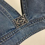 Loewe Cropped Embellished Denim Top