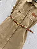 Fendi Sleeveless Trench Mini Dress in Camel
