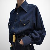 Celine Cotton Shirt in Denim Blue