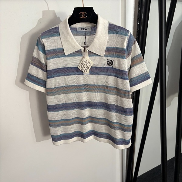 Loewe Stripe Knitted Polo Top