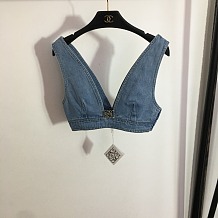 Loewe Cropped Embellished Denim Top