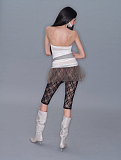 Mesh Lace Cropped Leggings in Black
