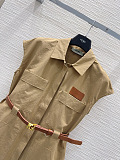 Fendi Sleeveless Trench Mini Dress in Camel