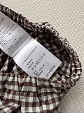 Moncler Vichy Cotton Blend Pleated Mini Skirt